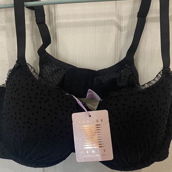 Savage X Fenty Black Polka Dot Bra - Picture 5 of 8